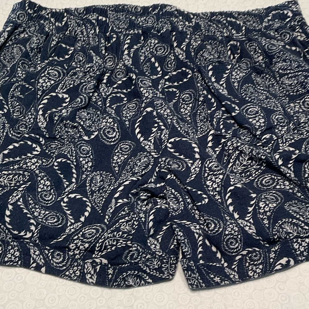 Navy Paisley Women's Shorts - Picture 4 of 6